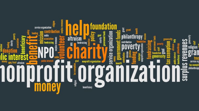 Word cloud image of the word nonprofit organization