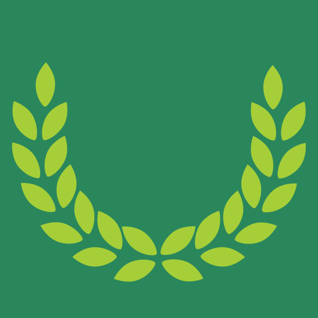 A wreath of green leaves