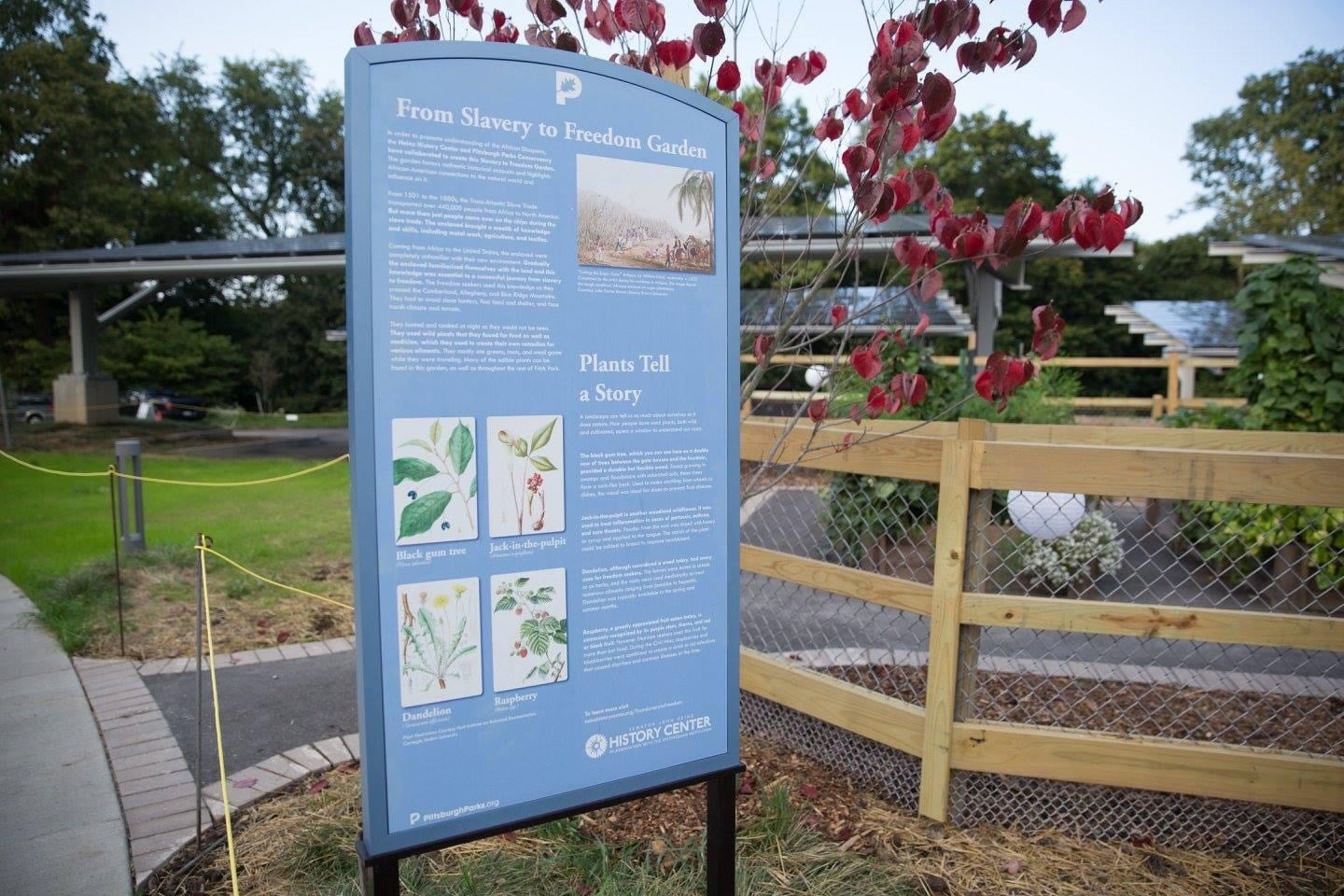 From Slavery to Freedom Garden sign
