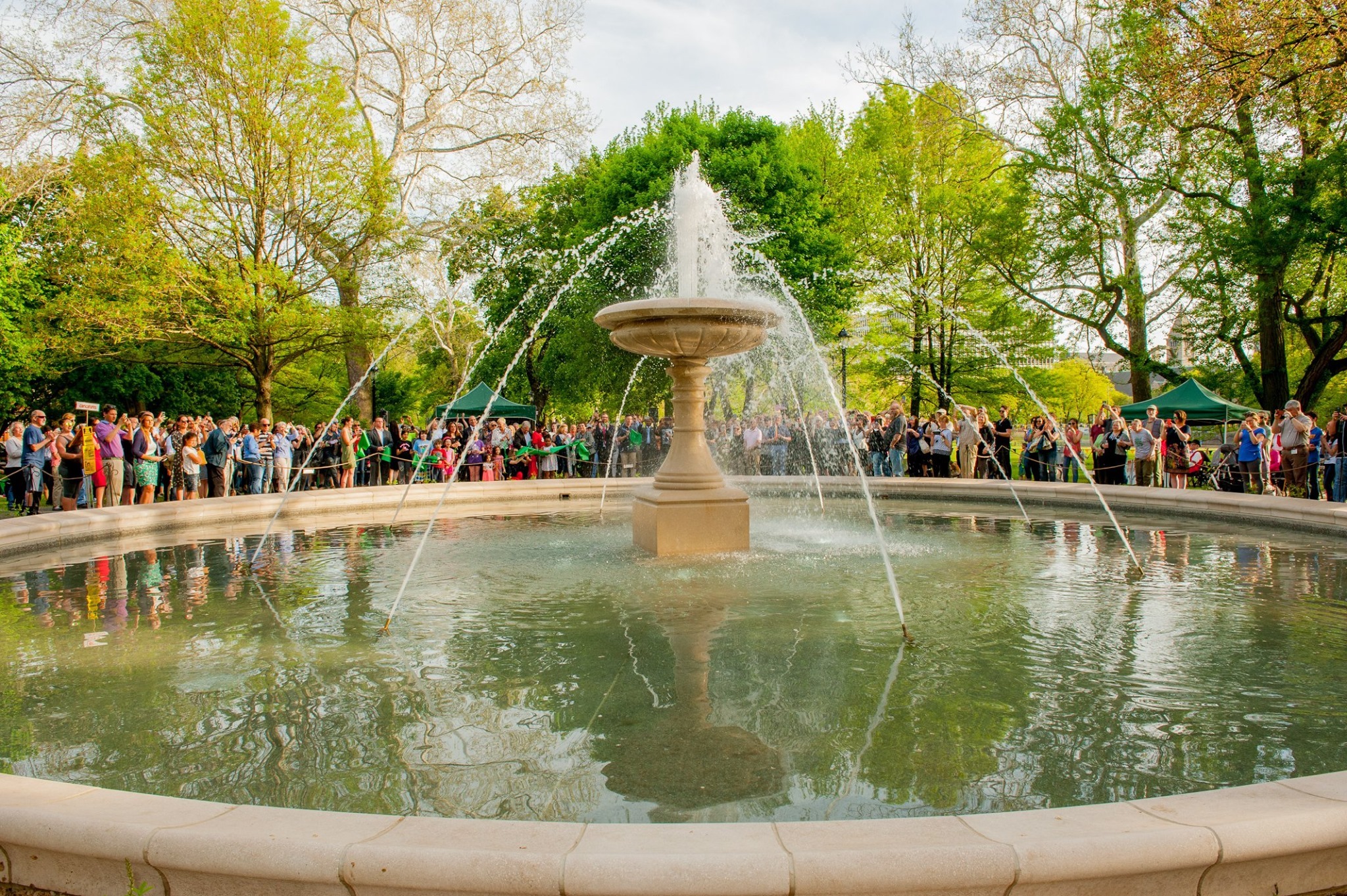 The grand opening of the new Patricia Rooney Memorial Fountain.
