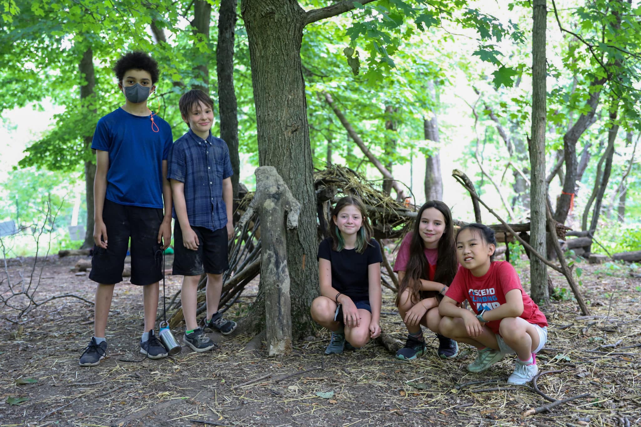 Students at summer camp in Frick Park